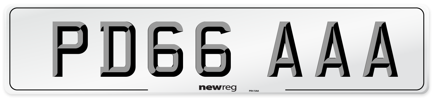 PD66 AAA Number Plate from New Reg